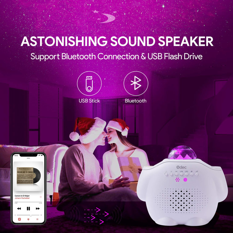 Gladle Galaxy Star Projector Light, Night Light With Bluetooth Music